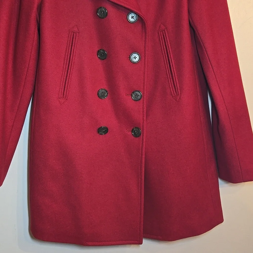 J. Crew Wool Doulbe Breasted Quilted Thinsulated Lined Button Cuff Peacoat NWOT - Picture 4 of 15